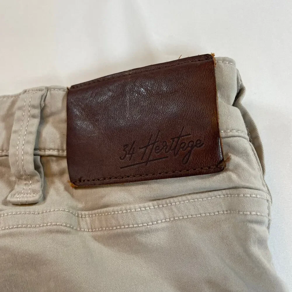 34 Heritage Charisma Men's 38x32 Khaki Classic Comfort Rise Tencel Stretch Pants